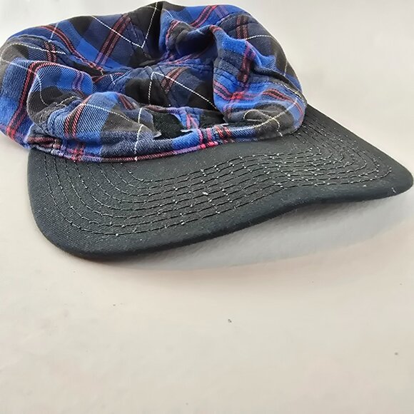 Vintage Mickey Mouse Hat Adult Blue Adjustable Snapback Plaid Made in USA Disney - Picture 4 of 10